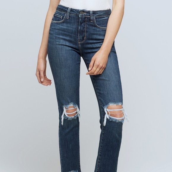 L'AGENCE High Line Skinny Jean in Destroyed Encina - Picture 1 of 8